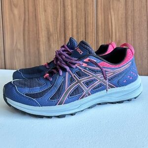 Asics Frequent Trail Running Blue Red Womens Sz 9.5